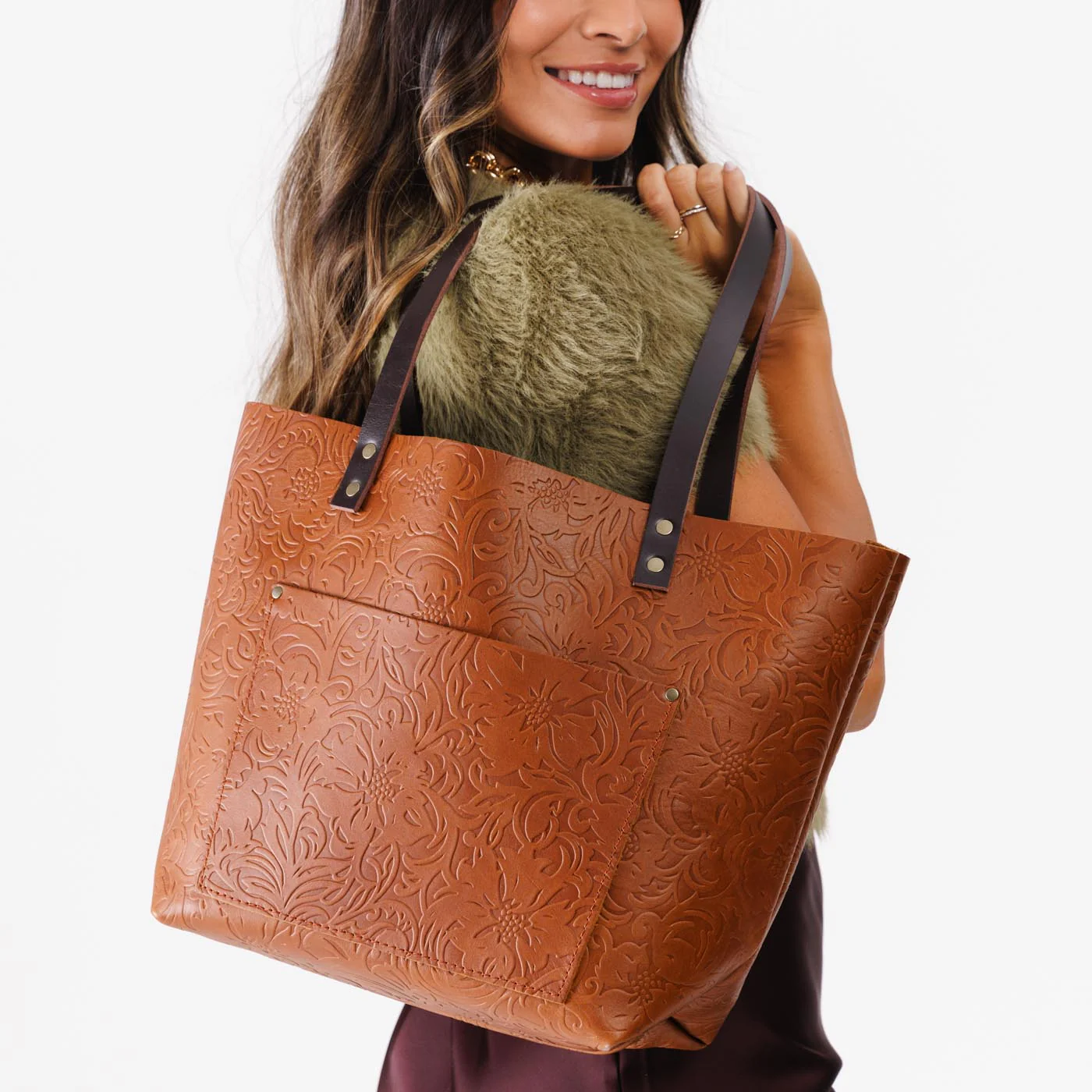 Leather Tote Bag - Image 80