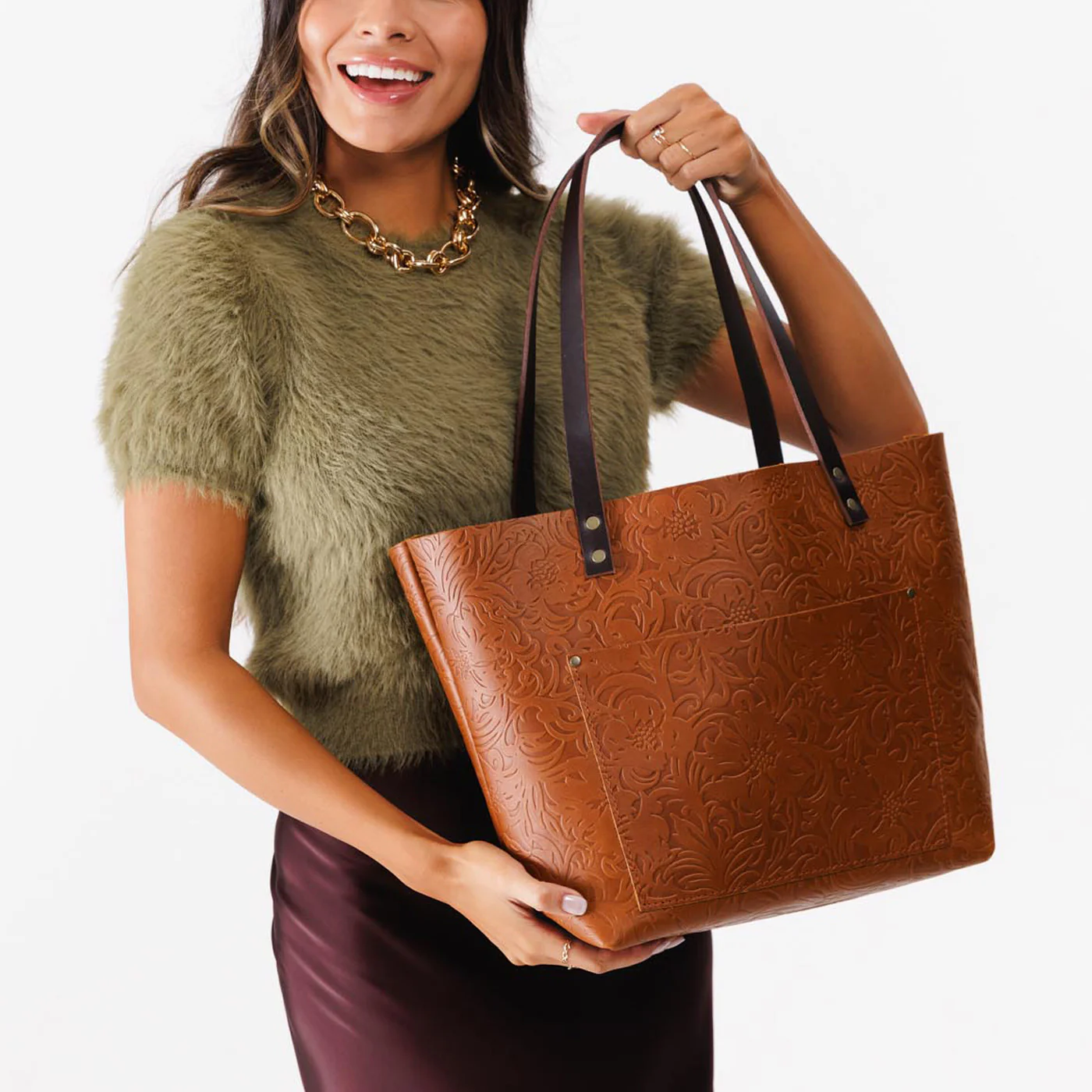 Leather Tote Bag - Image 82